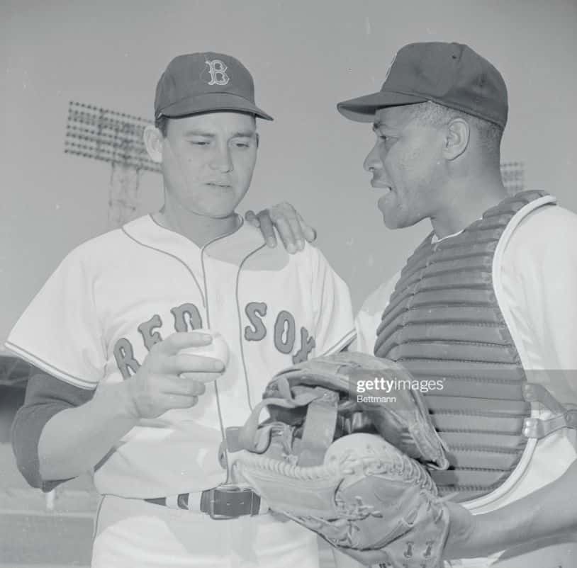 boston red sox catcher elston howard and jose santiago