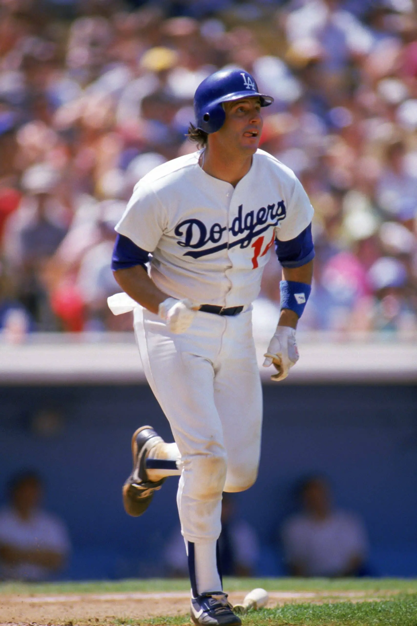 Majestic Los Angeles Dodgers MIKE SCIOSCIA 1988 World Series Baseball –