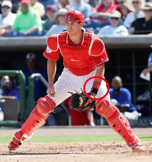 What Pros Wear: JT Realmuto's Evoshield EvoCharge Wrist Sleeve w/ Strap -  What Pros Wear