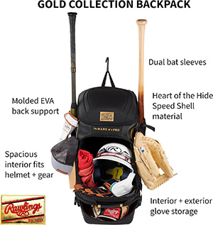 Rawlings Gold Collection Backpack Equipment Bag 22x12x14