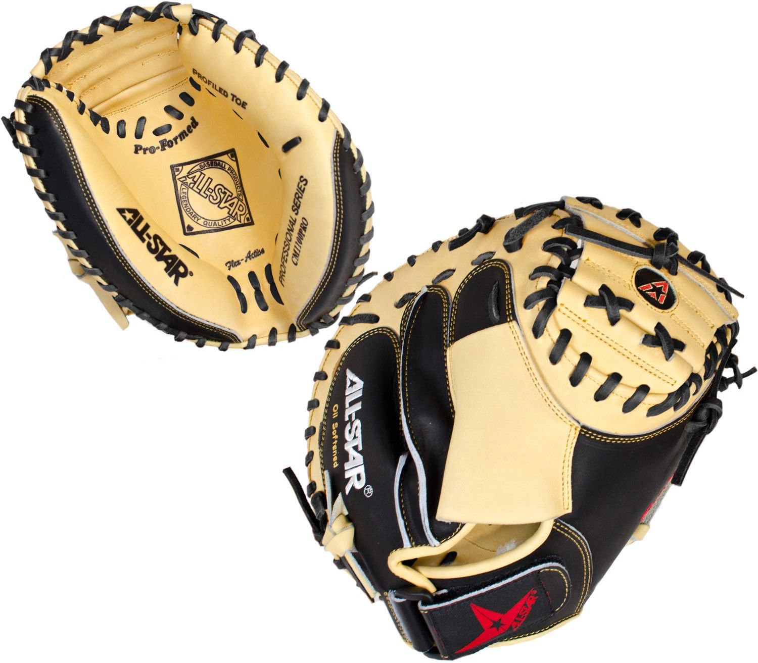 All-Star Pro Advanced Catching Mitt Front & Back
