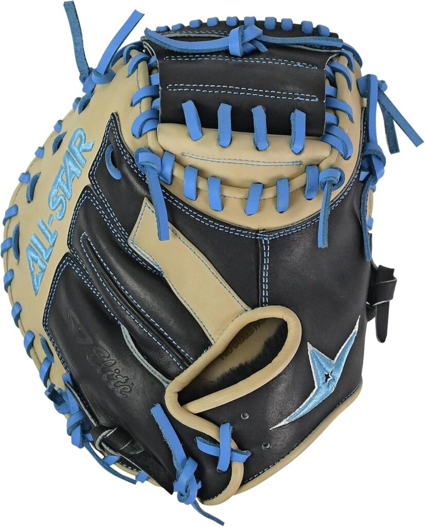 All-Star S7 Elite Catching Mitt Blue BlackTan-Blue Lace 33in Back Web