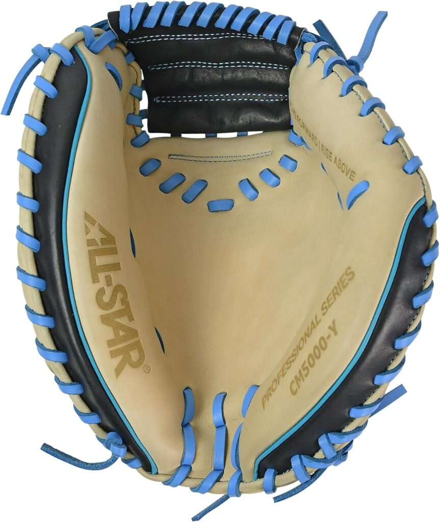 All-Star S7 Elite Catching Mitt Blue BlackTan-Blue Lace 33in Front Pocket