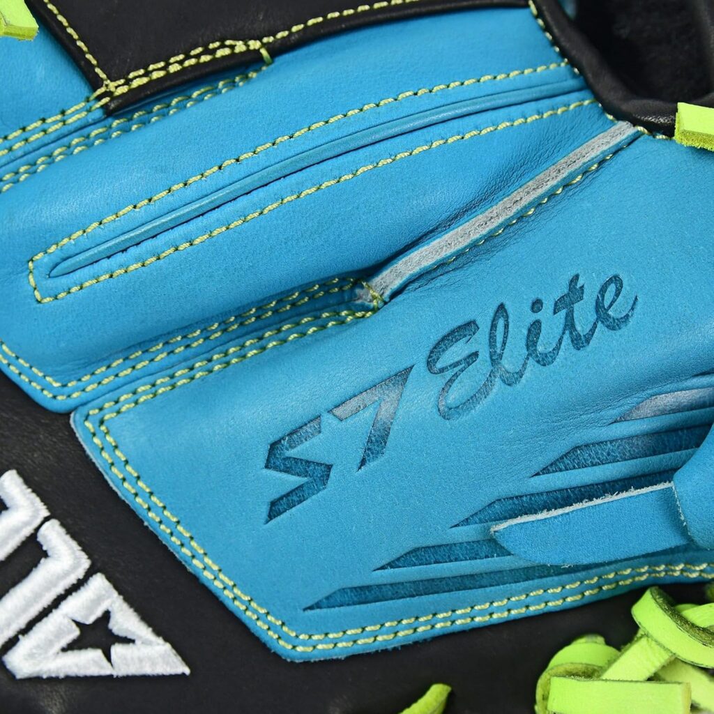 All-Star S7 Elite Pro Travel Baseball Blue-Black-Tan Laces Catcher's Mitt 33in Stiching