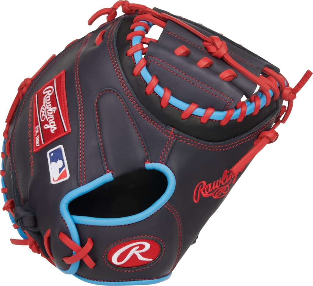 Rawlings NXT Youth Countour Catchers Mitt Black-Red-Blue 32.5 in Back