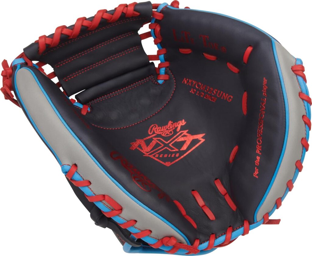 Rawlings NXT Youth Countour Catchers Mitt Black-Red-Blue 32.5 in Inside