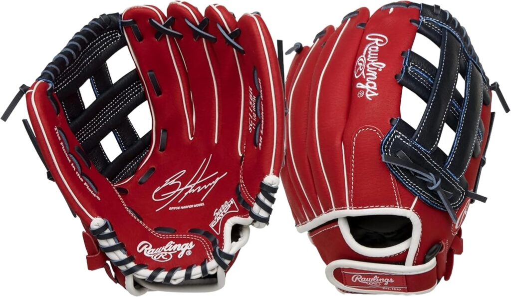 Rawlings Sure Catch Baseball & Softball Fielder Glove Red