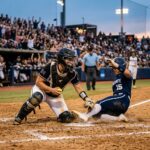 AI created catcher applying tag at home plate