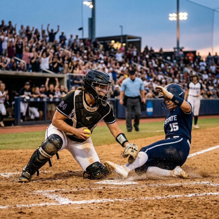 AI created catcher applying tag at home plate