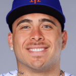 Francisco Álvarez, New York Mets catcher, behind home plate during a 2026 MLB game