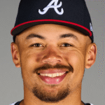 Drake Baldwin, Atlanta Braves catcher, in gear behind the plate — 2025 NL Rookie of the Year and 2026 MLB All-Star.