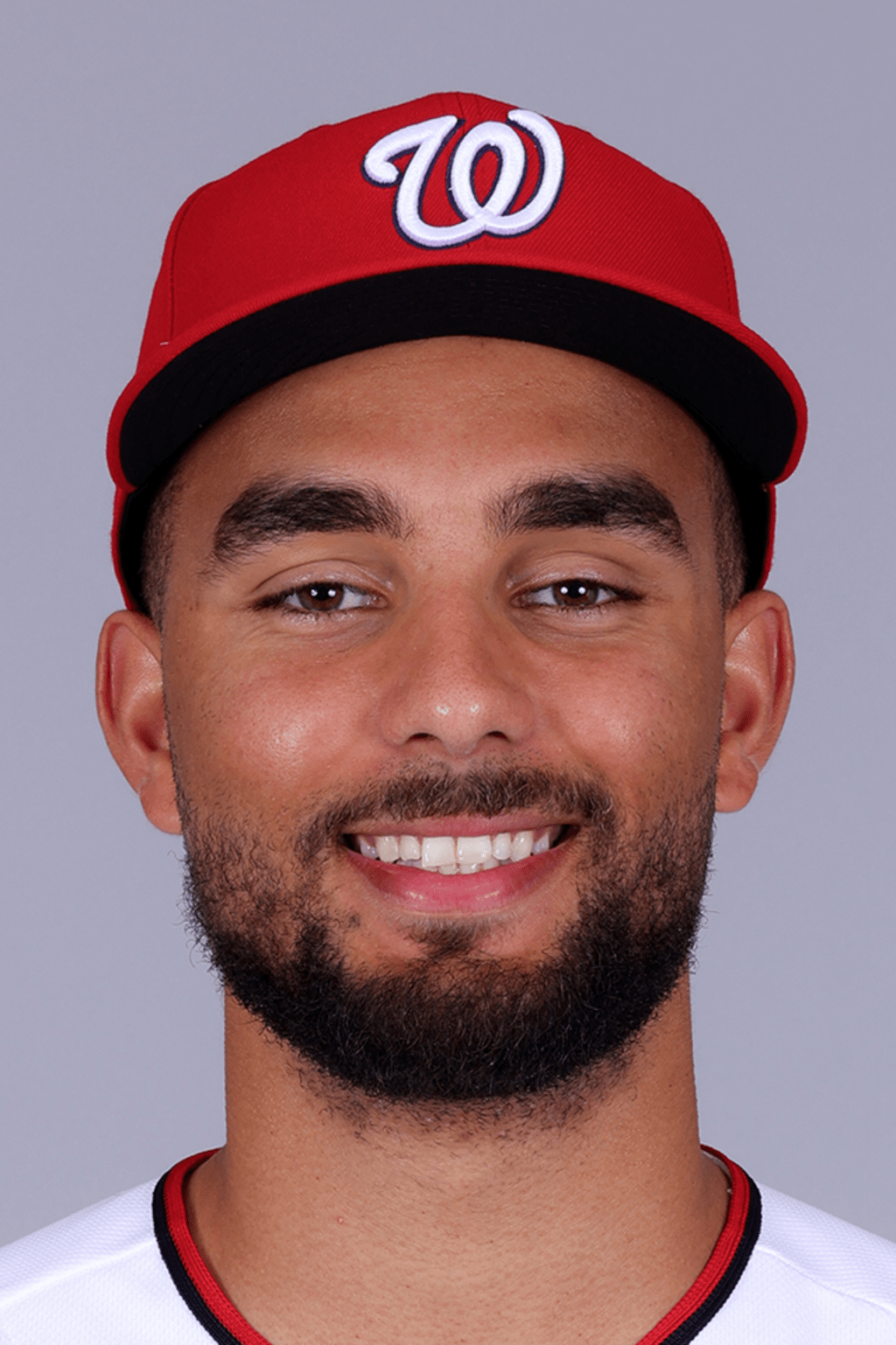 Harry Ford Washington Nationals catcher receiving a pitch in his MLB debut