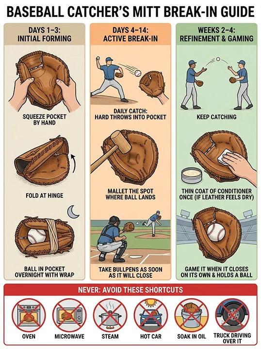 Graphical Catchers Mitt Break in Step by Step