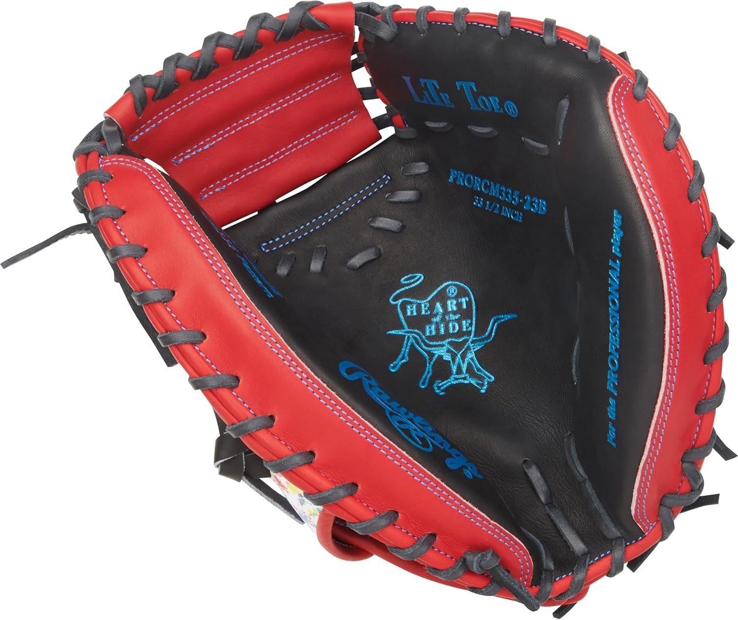 Pocket view of a Rawlings Heart of the Hide PRORCM335 33.5-inch catcher's mitt