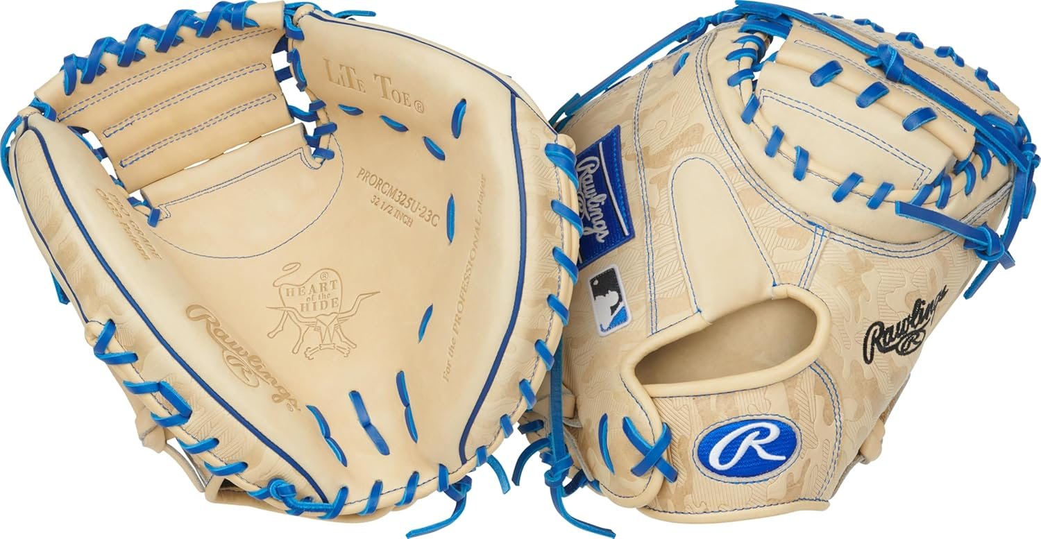 Rawlings Heart of the Hide Contour Fit 32.5-inch youth catcher's mitt, front and back