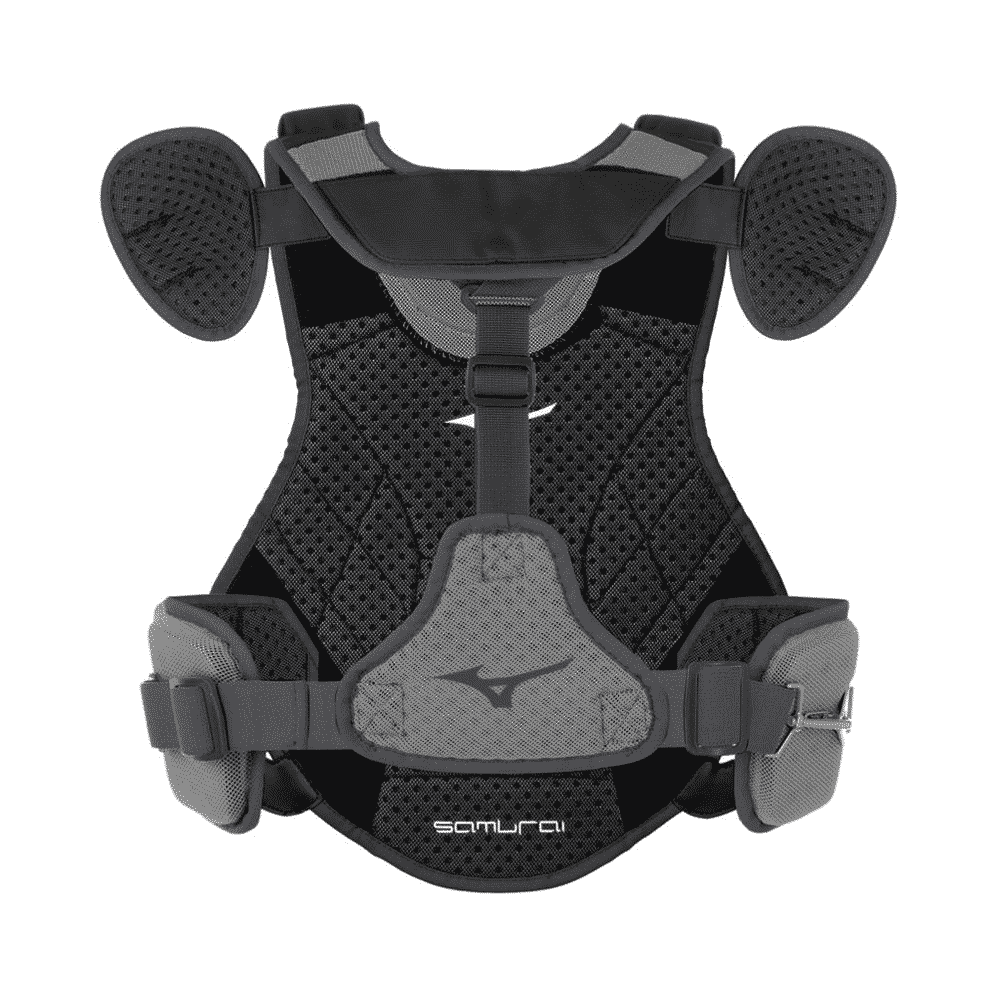 mizuno samurai youth chest protector back view