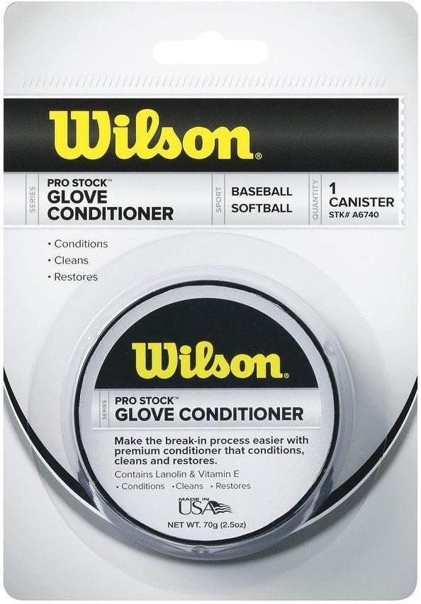 Wilson Pro Stock glove conditioner, 2.5 oz canister with lanolin and vitamin E